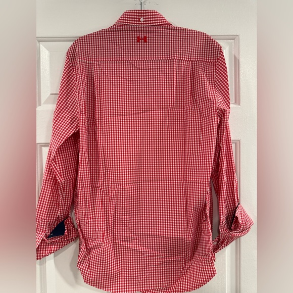 Under Armour Long Sleeve Button down - Sz Medium - Red Gingham - Picture 2 of 3